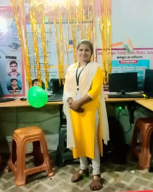 Ms. Kusum Yadav, graphic and UI/UX design trainer at Genius Computer, Azamgarh
